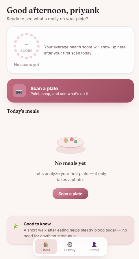 Veya home dashboard